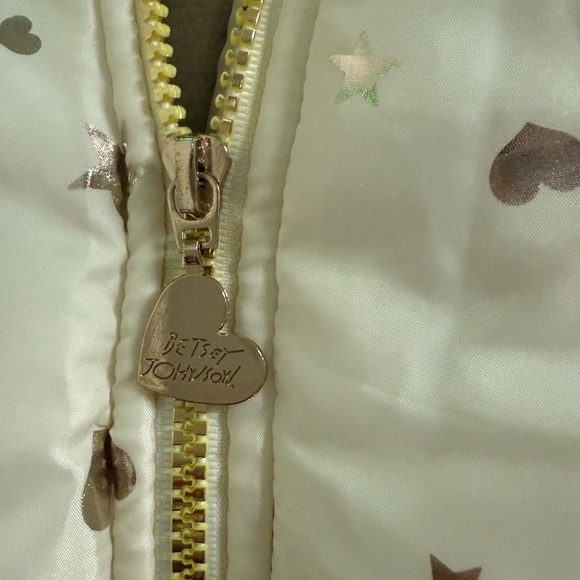 Betsey Johnson White and Gold Kids Puffer Jacket - Picture 3 of 7